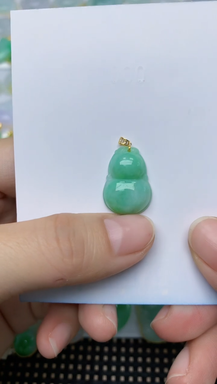 【闪购商品】翡翠颈饰18K金镶嵌55天然A货翡翠