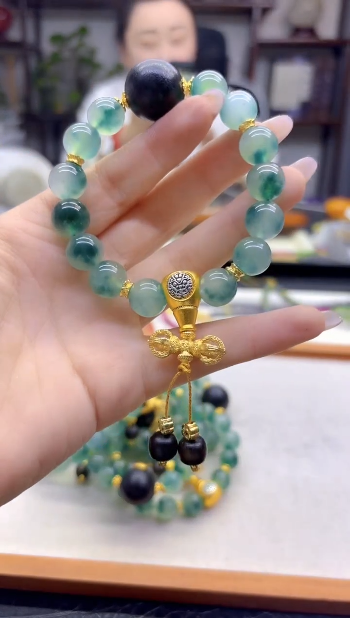 14K金镶嵌手链翡翠DIY款S988