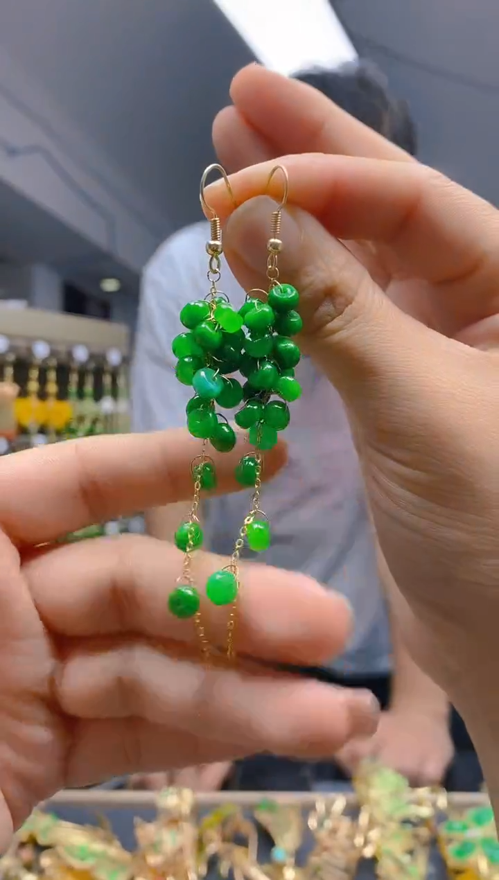 【闪购商品】翡翠耳饰合金334翡翠耳钩