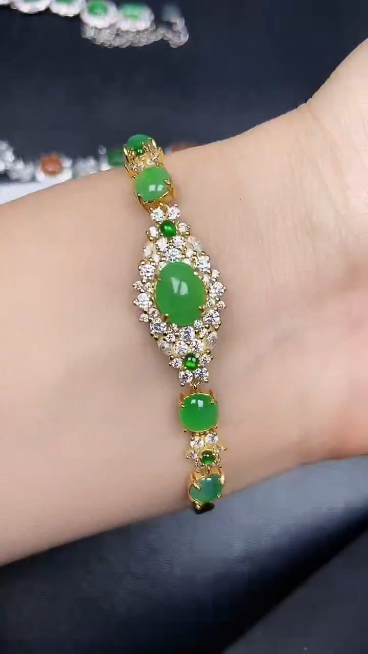 银S925镶嵌戒指翡翠1100