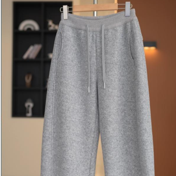 【霖】【12.5绵羊毛 790g加绒版】时尚加绒羊毛弯刀阔腿裤-K20056