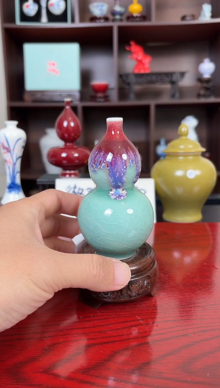 摆件瓷12.17晚微瑕小花瓶摆件