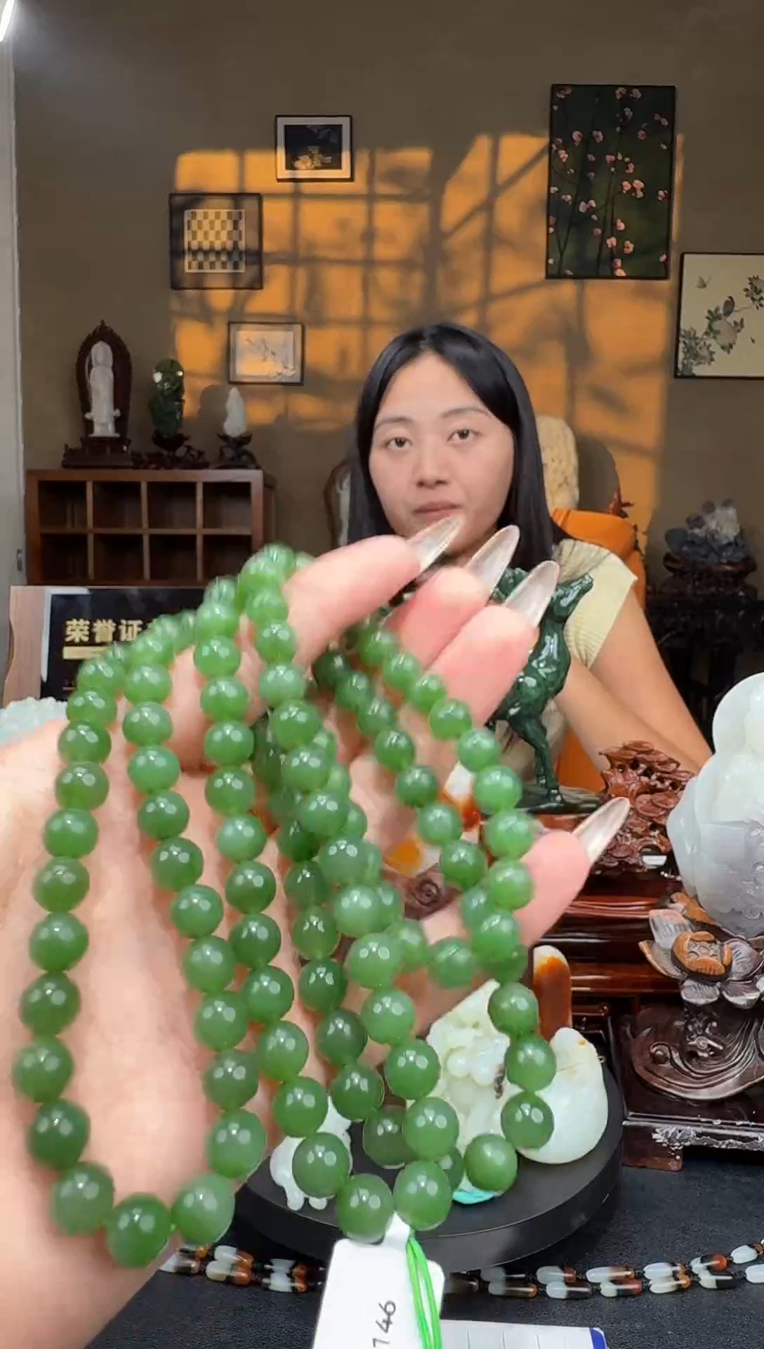 菠菜绿微猫项链1