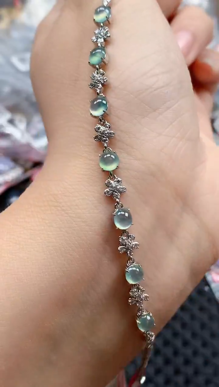 银S925镶嵌戒指翡翠天然A货缅甸翡翠