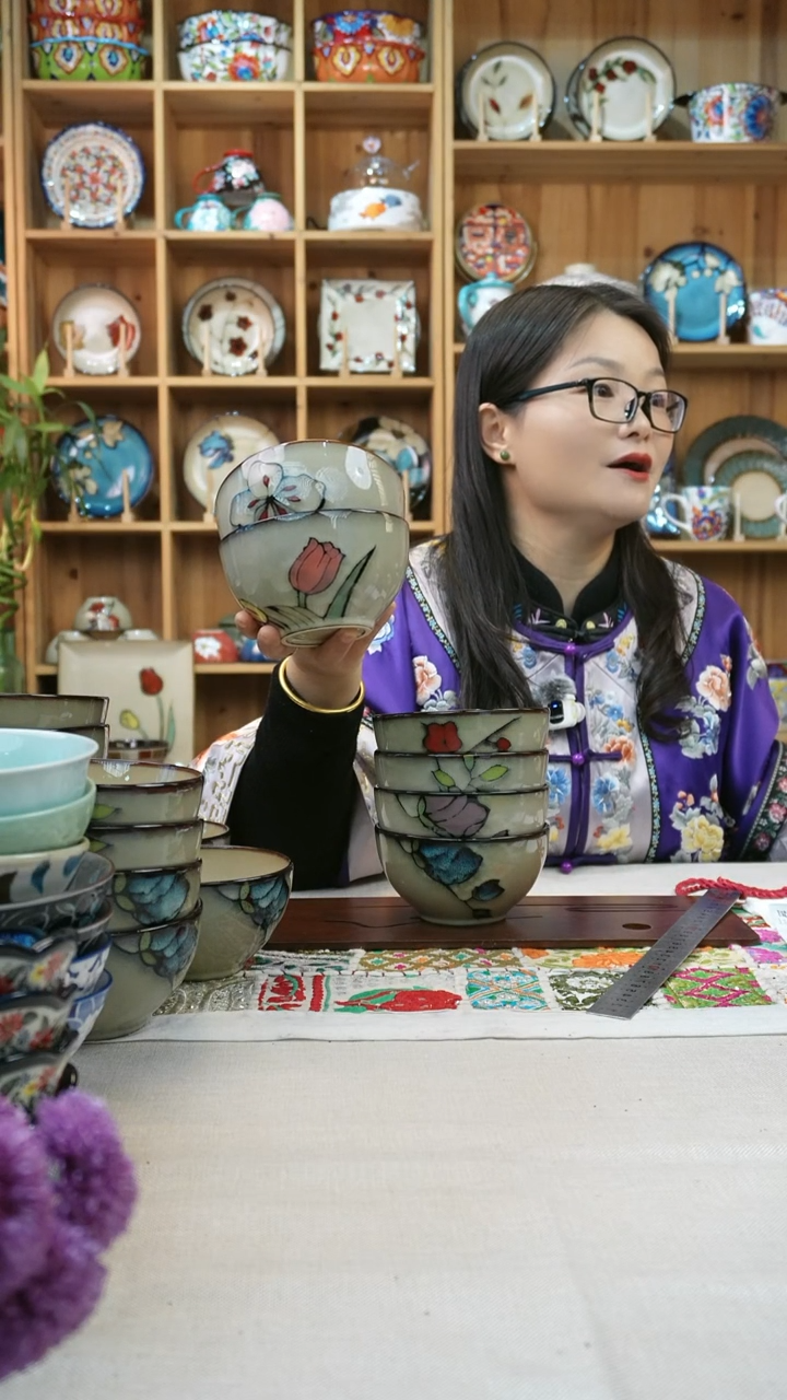 瓷片小可陶瓷6只米饭碗