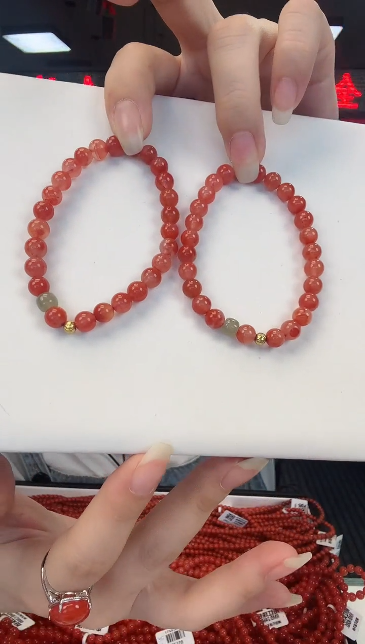 【闪购商品】南红玛瑙银S925镶嵌保山DIY手串6+（多样式发其一）