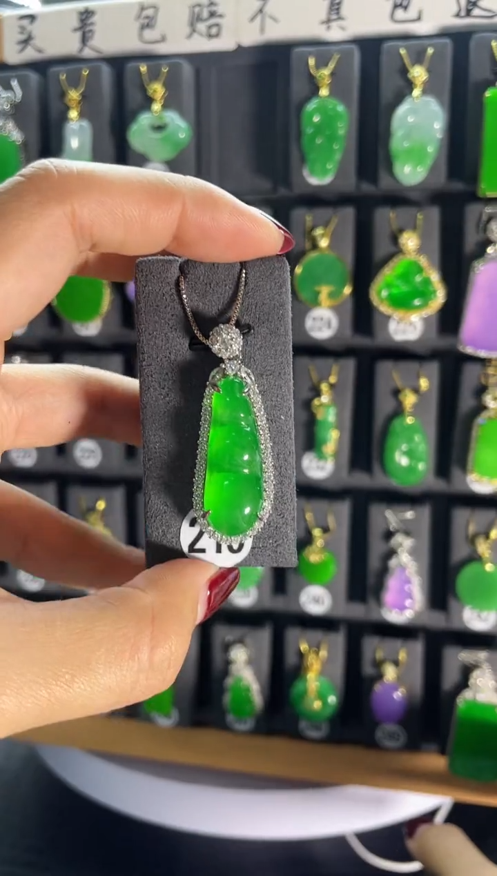 【闪购商品】翡翠耳饰银S925镶嵌215..