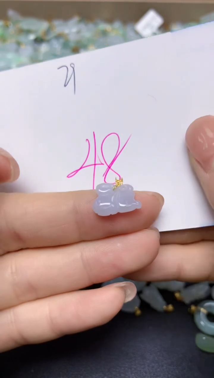 【闪购商品】翡翠挂件18K金镶嵌 天然翡翠A货