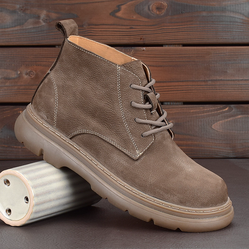 秋冬新款真皮马丁靴男款头层牛皮厚底防滑休闲皮鞋高帮工装靴圆头