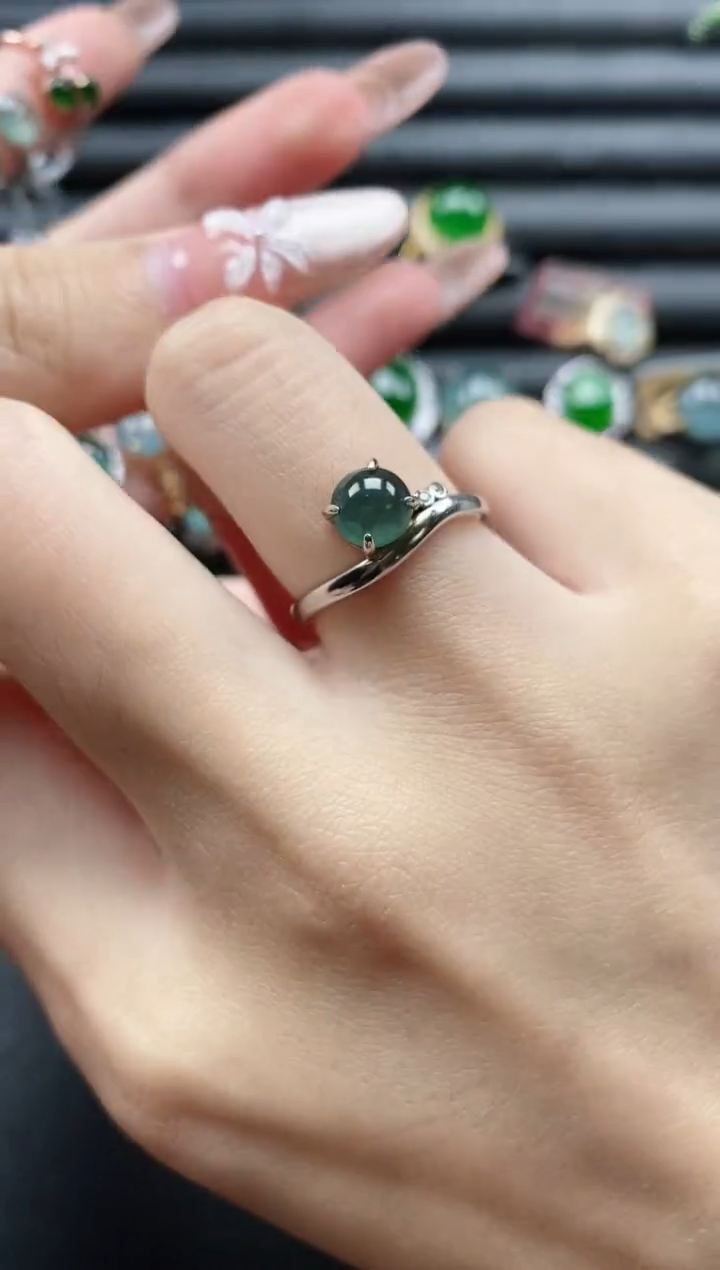 【闪购商品】翡翠戒指银S925镶嵌51151