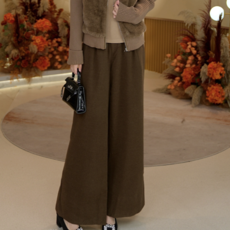 JY安娜寇KTFD200089优雅小香风厚实直筒短裤裤子女2025冬