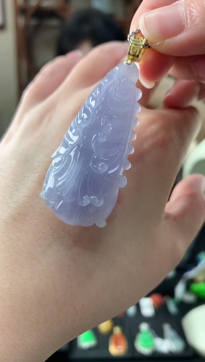【闪购商品】翡翠吊坠(不含链)18K金镶嵌挂件