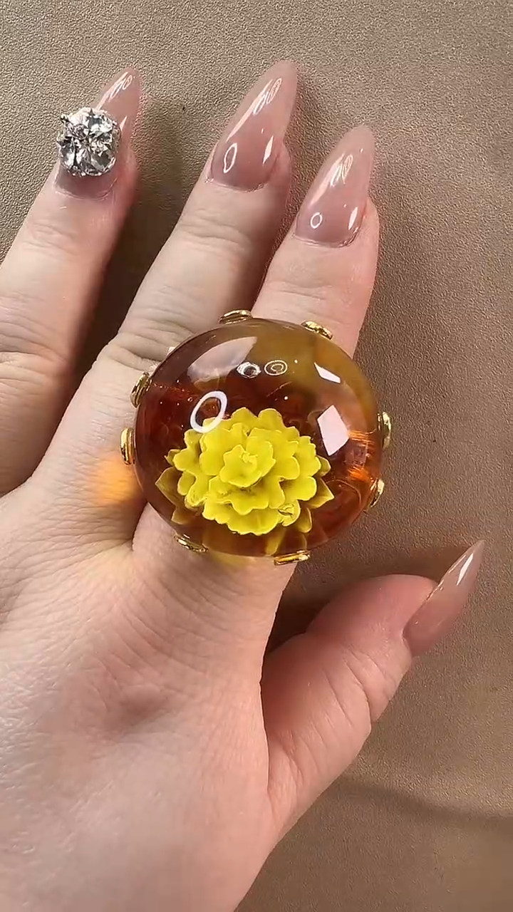 【闪购商品】琥珀戒指未镶嵌戒指