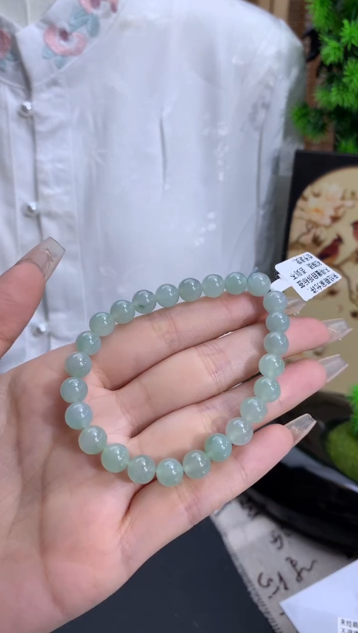 【闪购商品】翡翠手链未镶嵌卡7.3mm