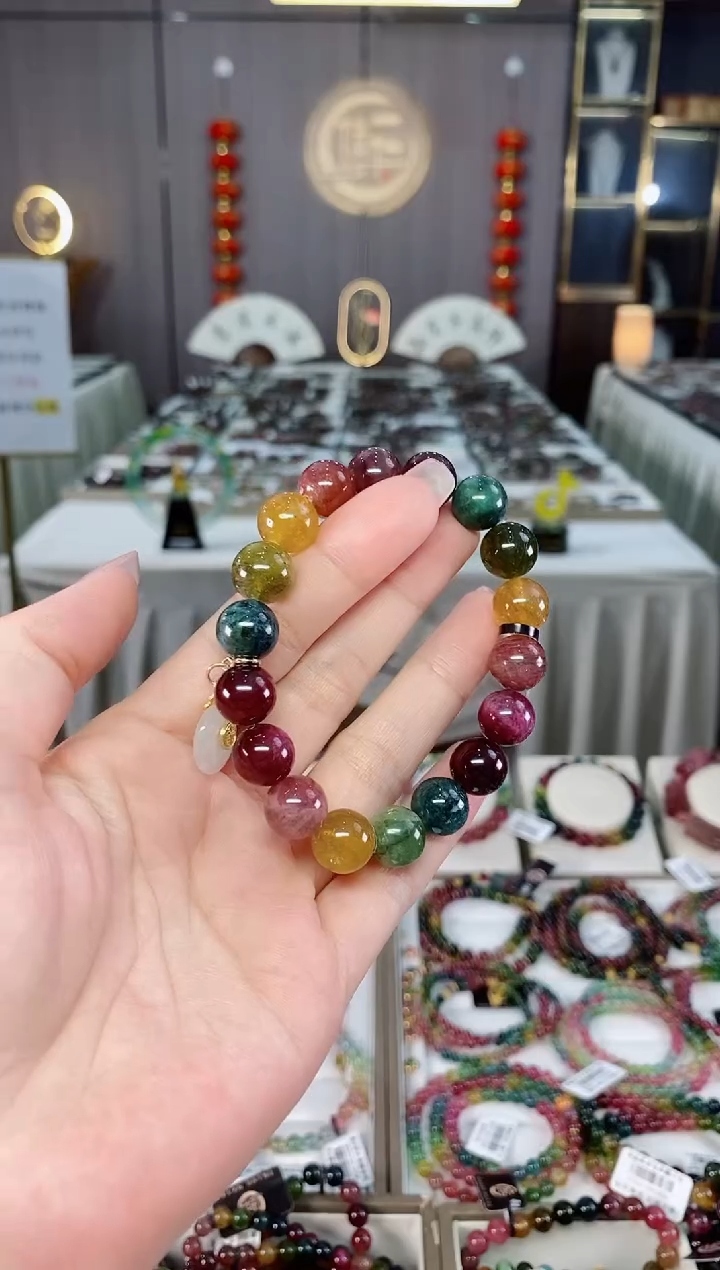 老矿碧玺单圈手串11mm+未镶嵌碧玺hon多样性发一条