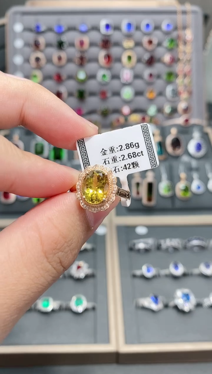 【闪购商品】碧玺戒指18K金镶嵌2.68   