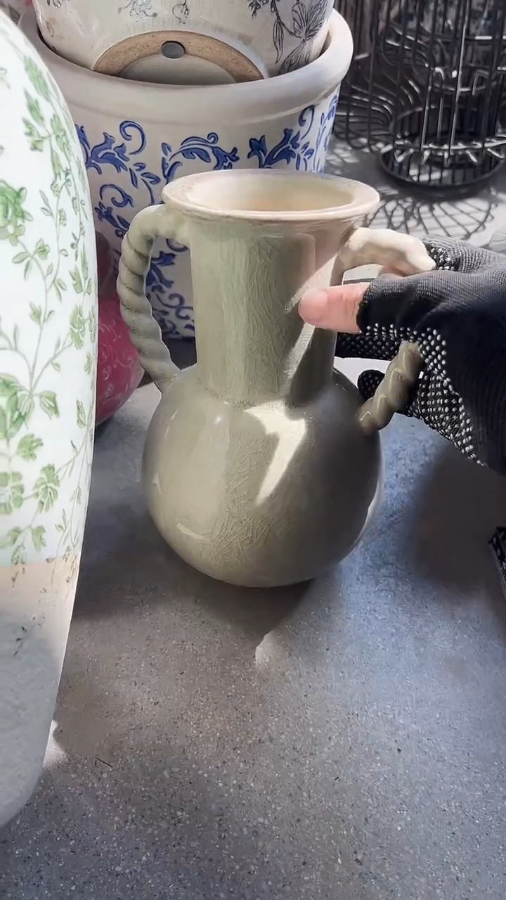 【闪购商品】陶瓷花盆高20cm内口7cm