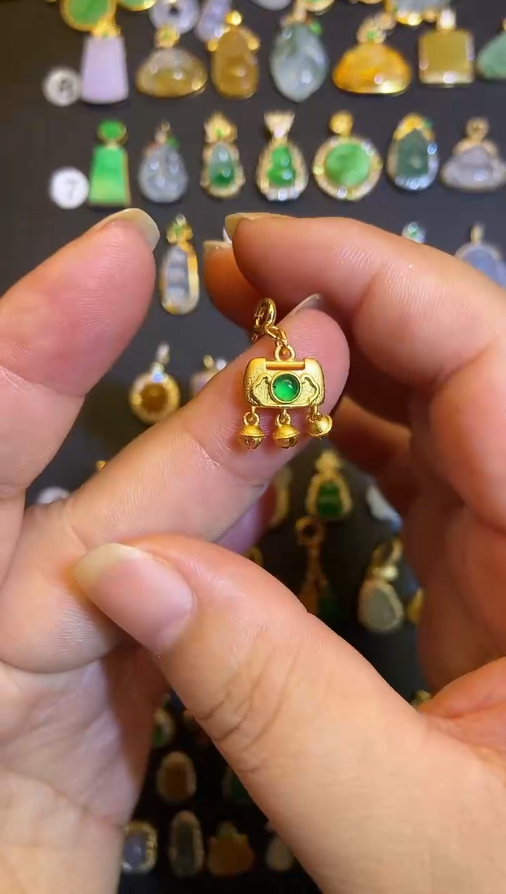 吊坠(不含链)银S925镶嵌翡翠1