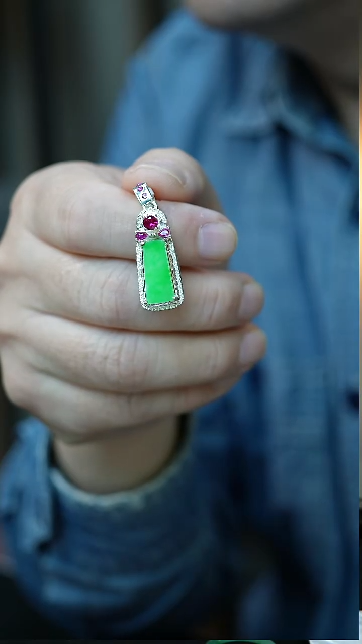 裸石翡翠1号-无事牌【铜托】/D/1