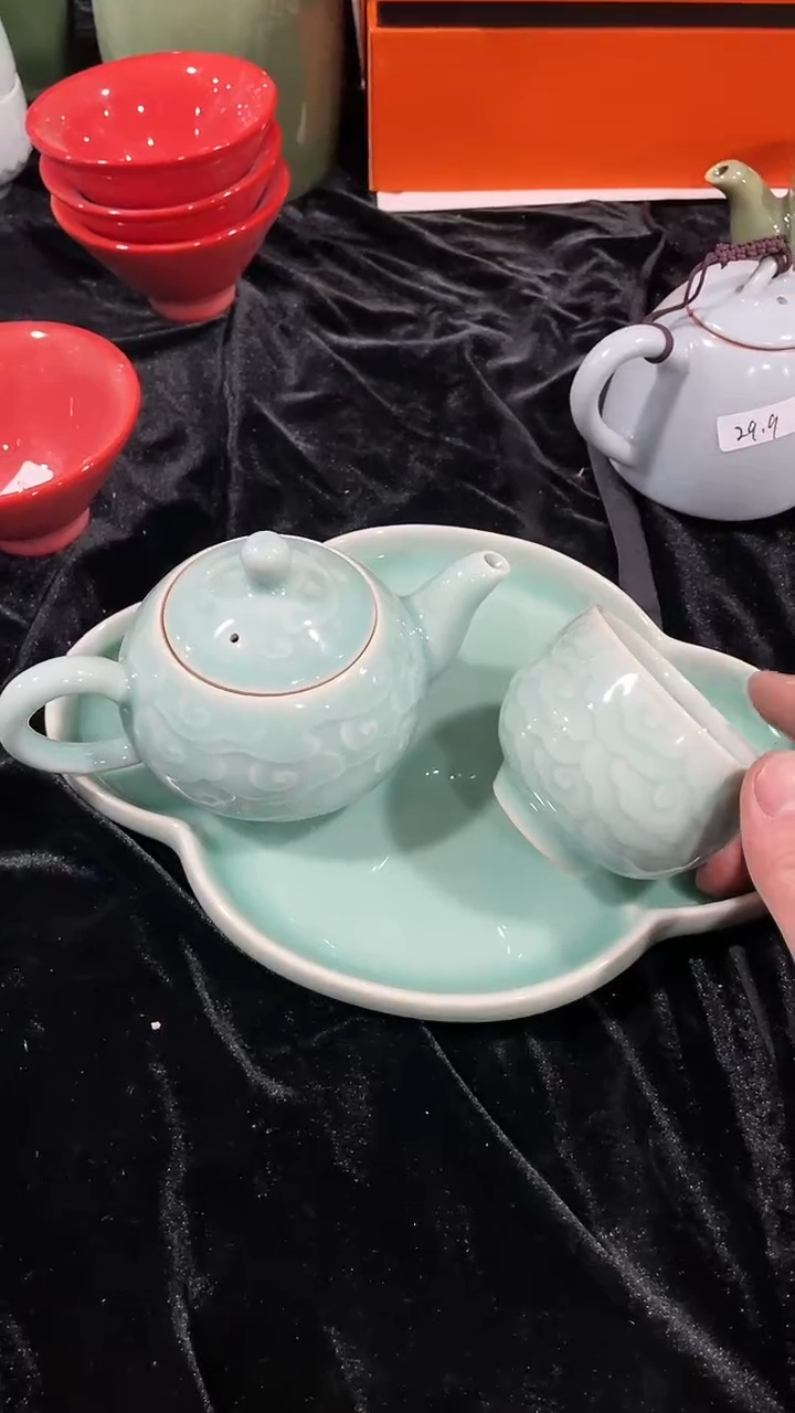 【闪购商品】1壶1茶盘1杯 特价 微瑕 慧仙青瓷