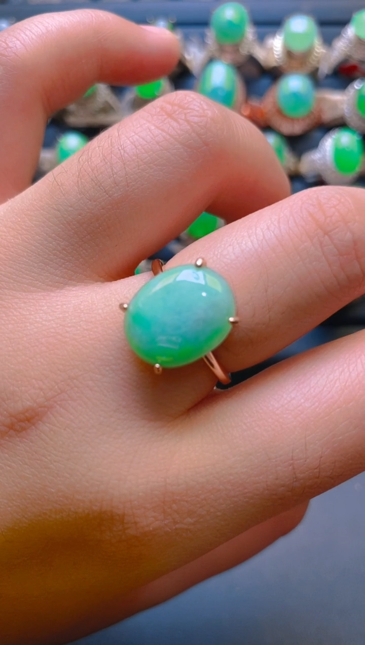 【闪购商品】翡翠耳饰银S925镶嵌天然A货翡翠1