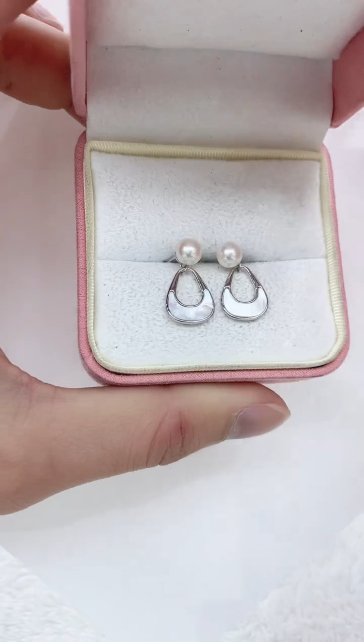 【闪购商品】海水珍珠耳饰银S925镶嵌海水珍珠耳饰