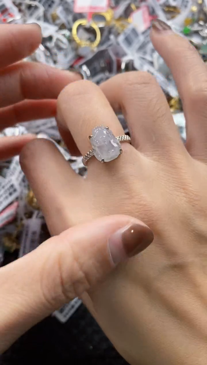 翡翠戒指银S925镶嵌444----5