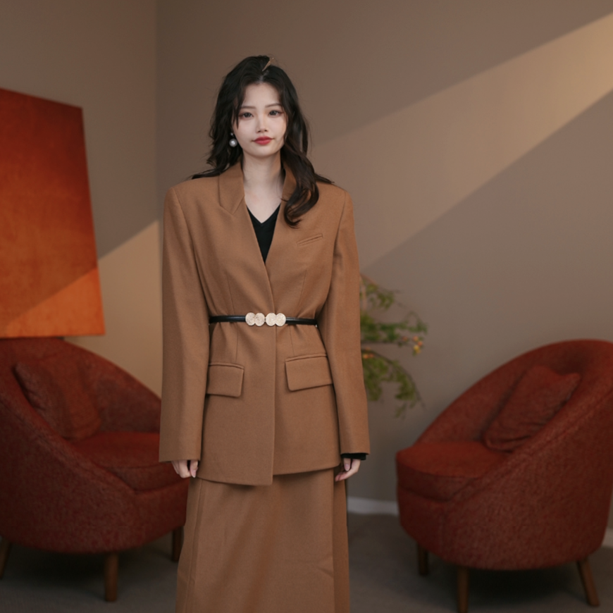 GIRDEAR/哥弟新款气质小西服上衣职场极简风百搭西装外套140058
