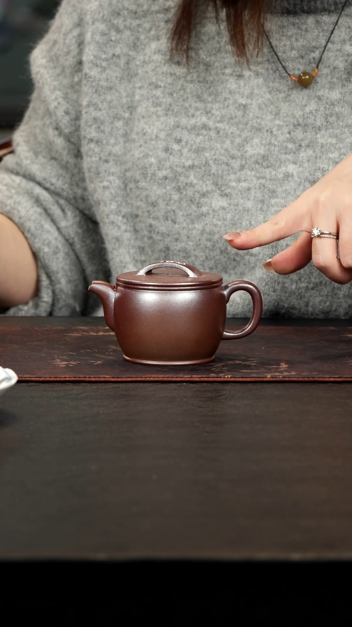 茶壶紫砂柴烧天青泥面缸汉瓦170cc