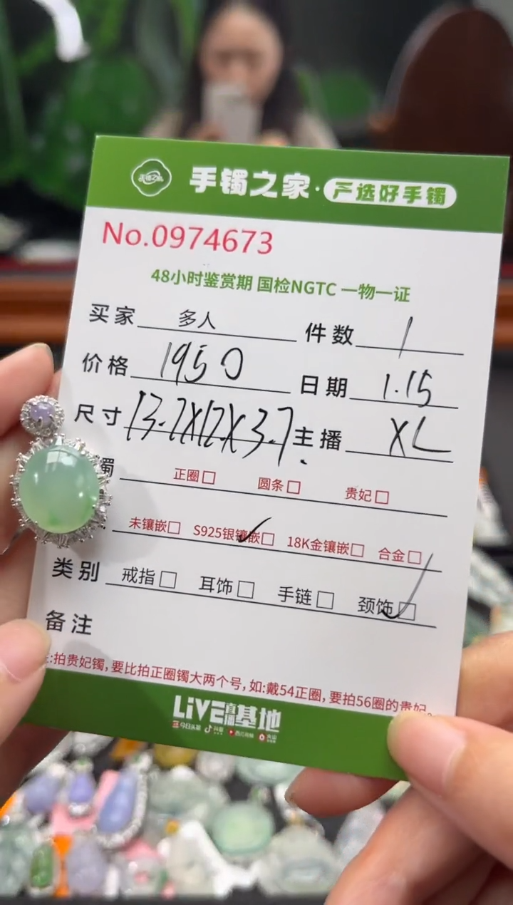 【闪购商品】翡翠颈饰银S925镶嵌多人