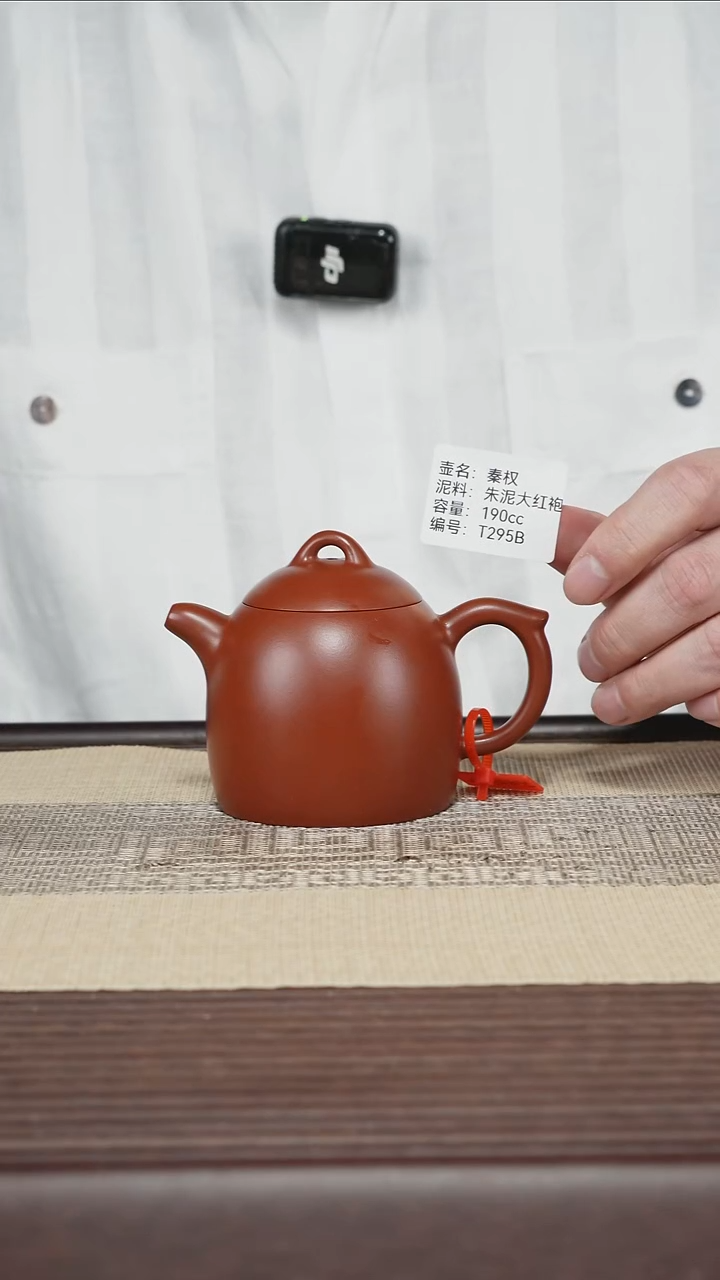 茶壶紫砂T295B 朱泥大红袍 秦权 190cc