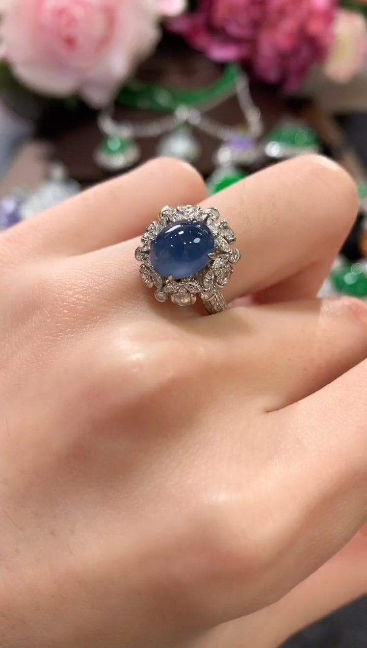 18K金镶嵌戒指翡翠Y****gc4紫色有色差