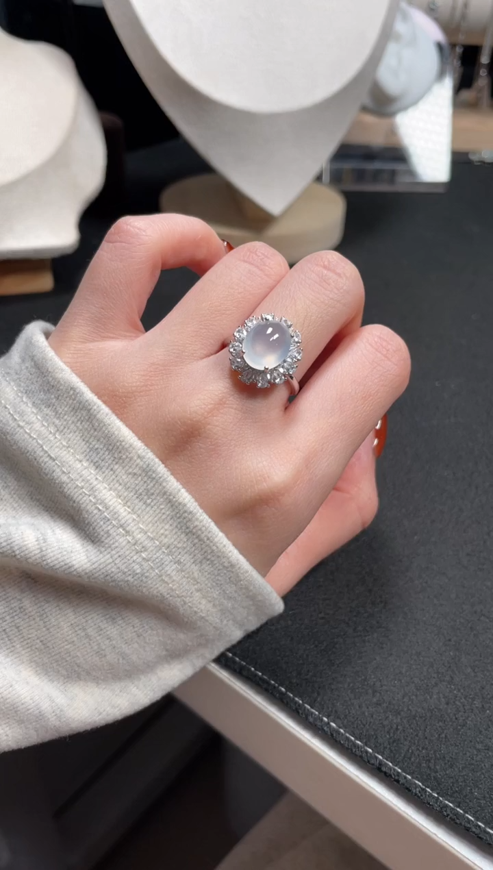 【闪购商品】翡翠戒指银S925镶嵌11111