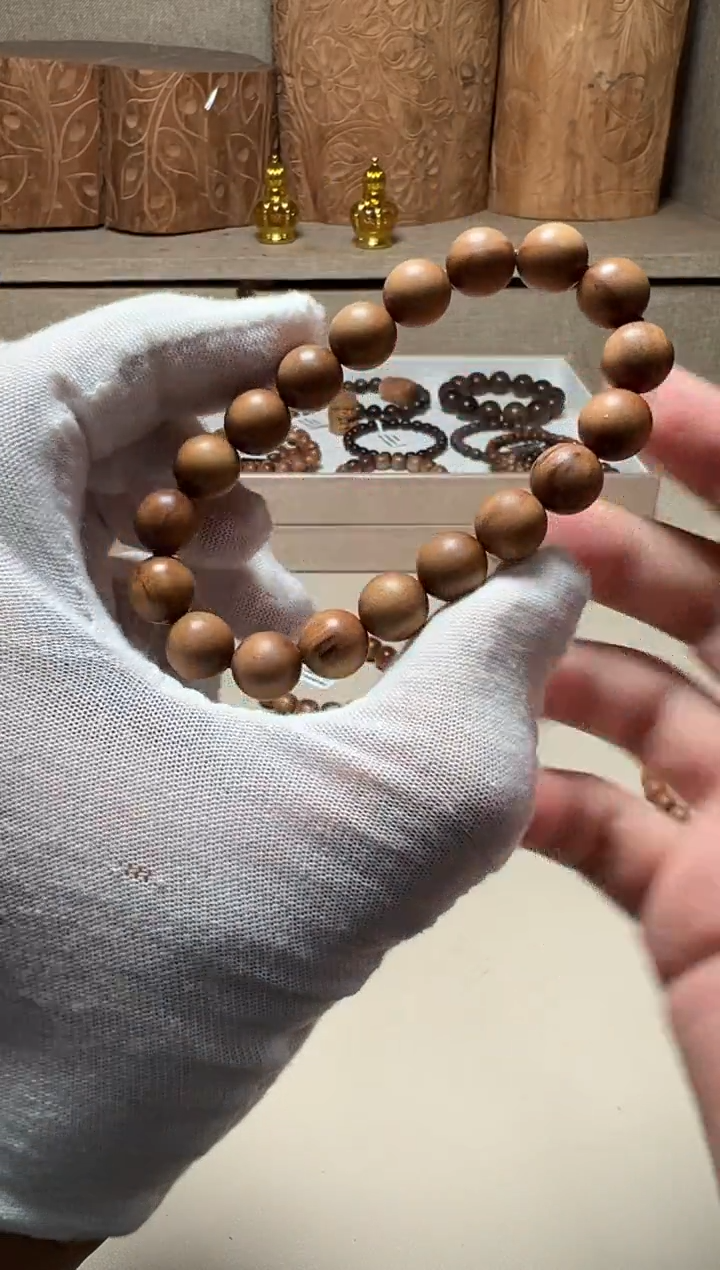 檀香木手串/手链四抛料老山檀香1.0单圈福利