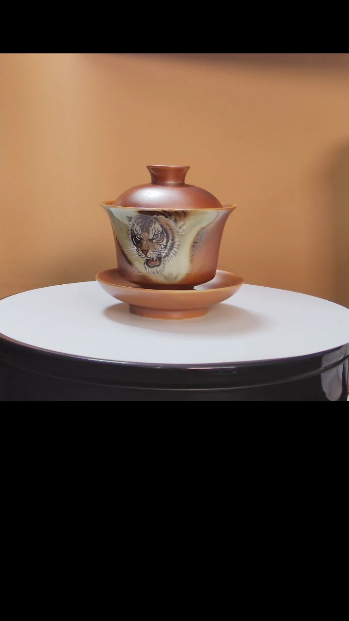 【闪购商品】盖碗柴泥虎三才盖碗礼盒装