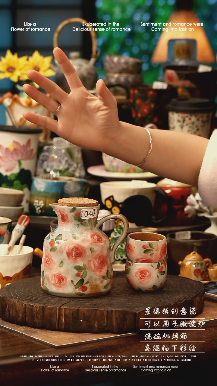 陶瓷景德镇高温釉下彩手工手绘款式@A0040@