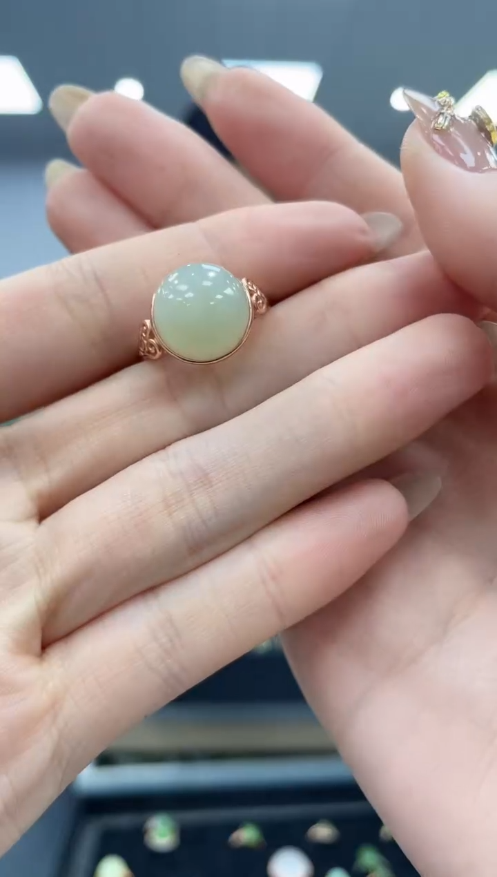 【闪购商品】和田玉戒指银S925镶嵌多样性拍一发一