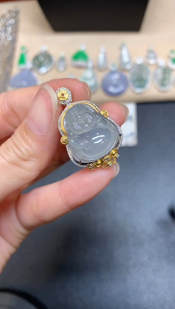 【闪购商品】翡翠颈饰18K金镶嵌【无服务费