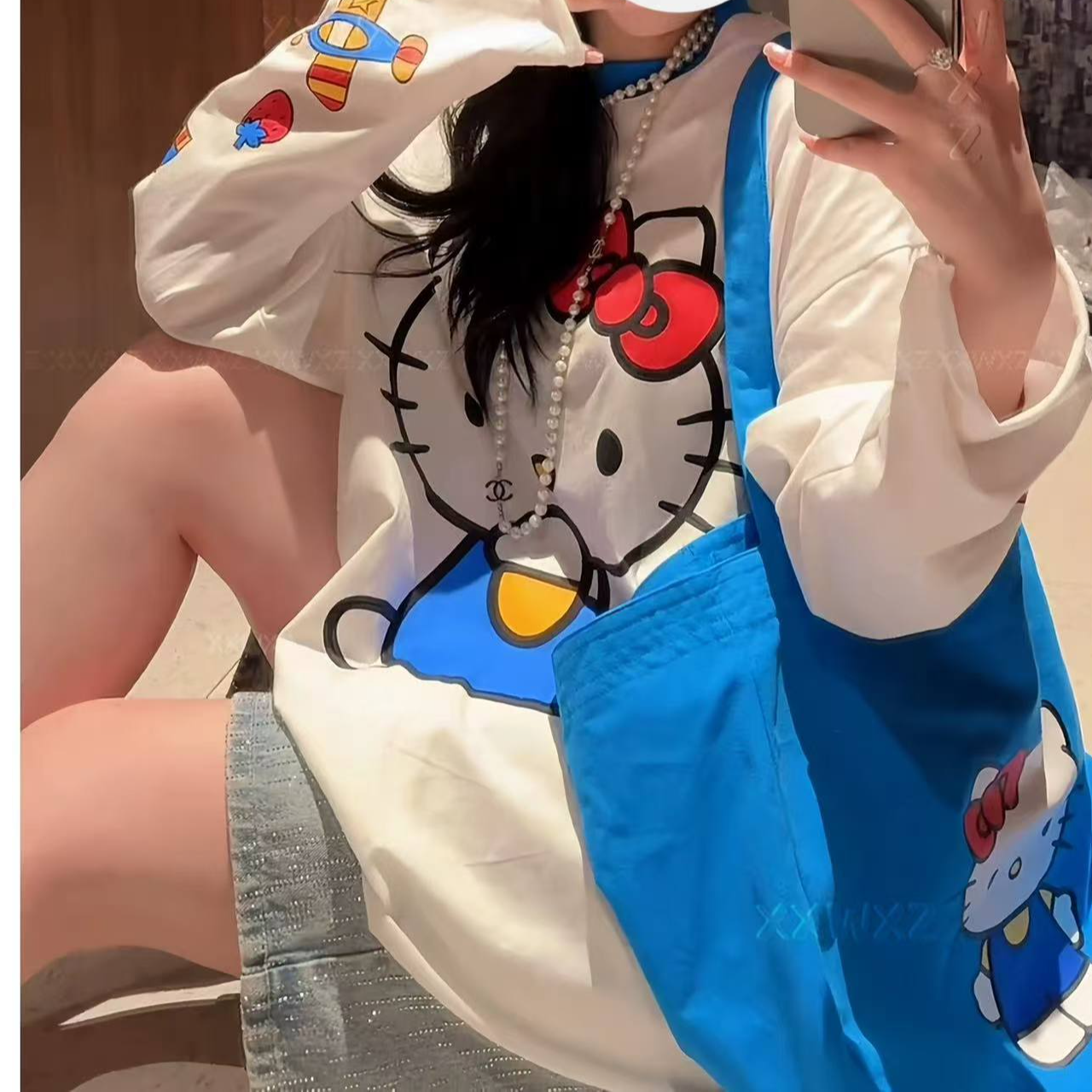 孤品 小众设计师 卡通时尚休闲百搭浮力孤品体恤链接