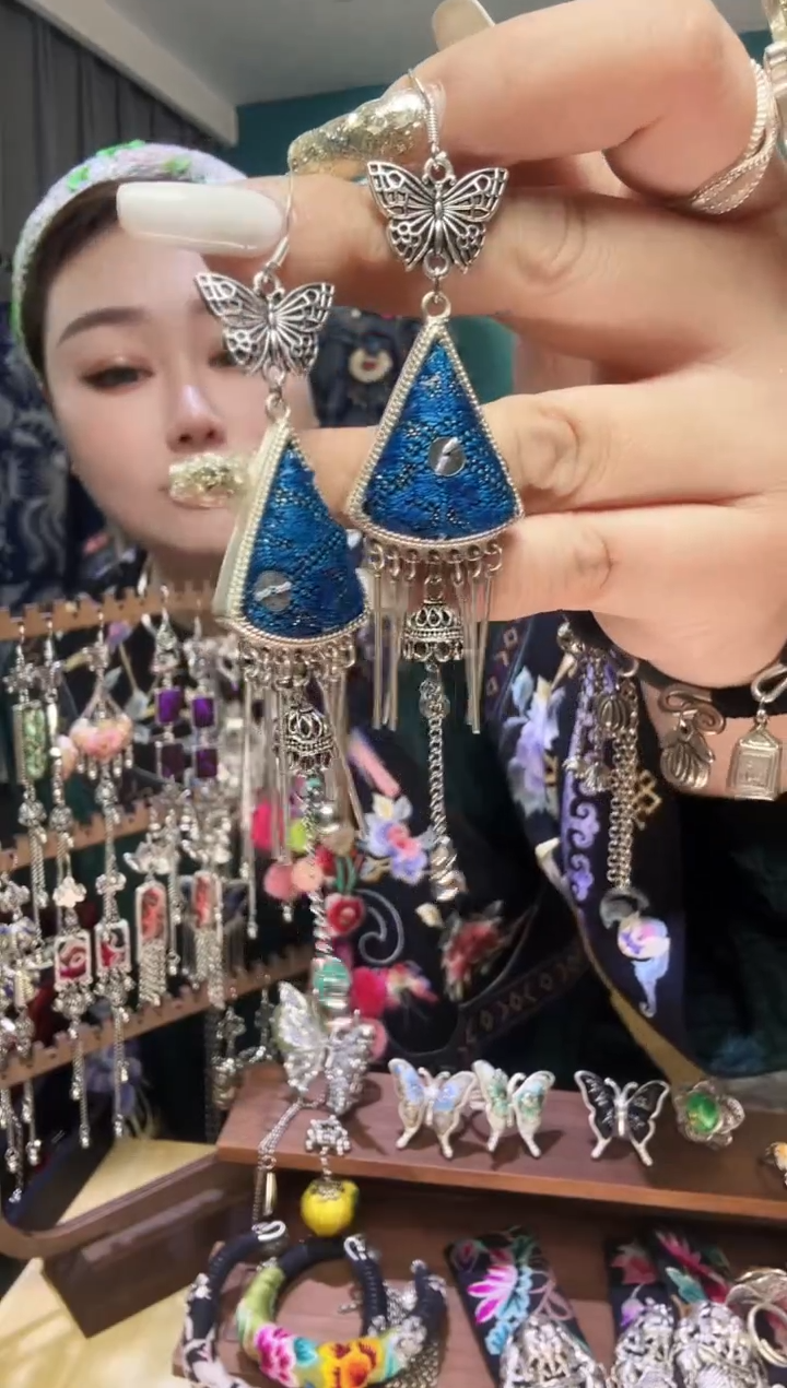 刺绣纯手工民族风刺绣耳环