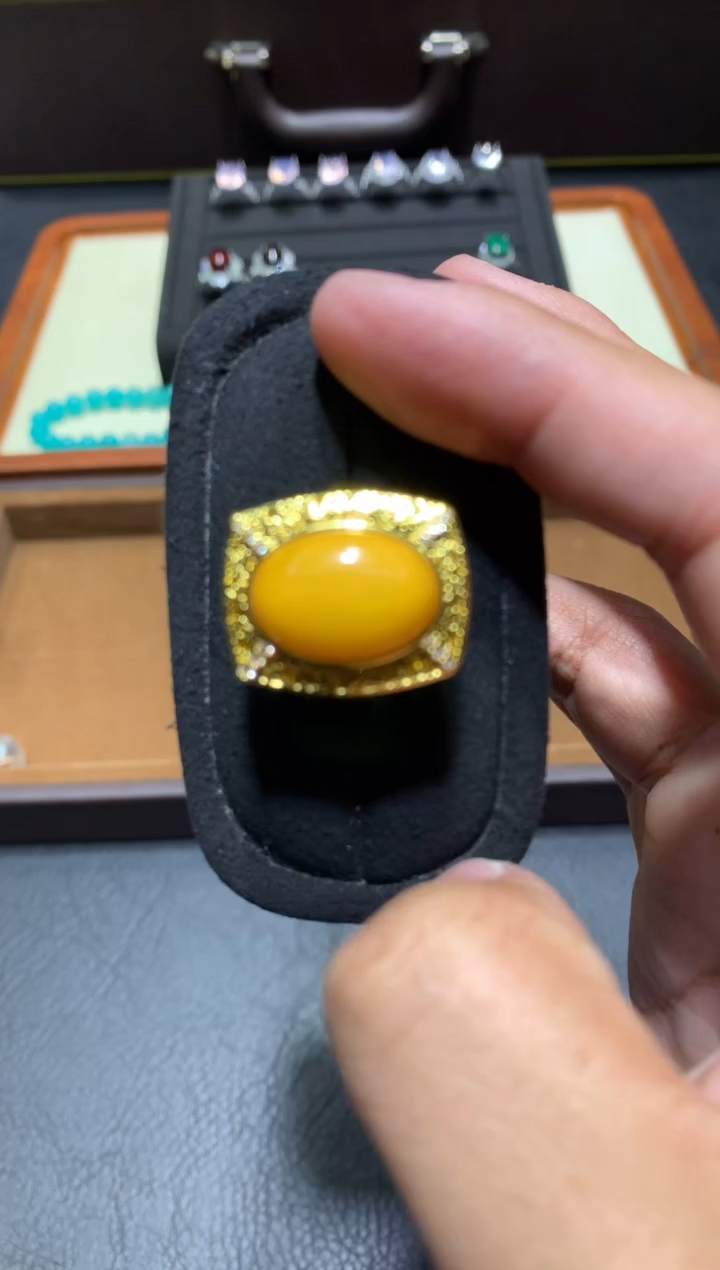 未镶嵌琥珀戒指K93