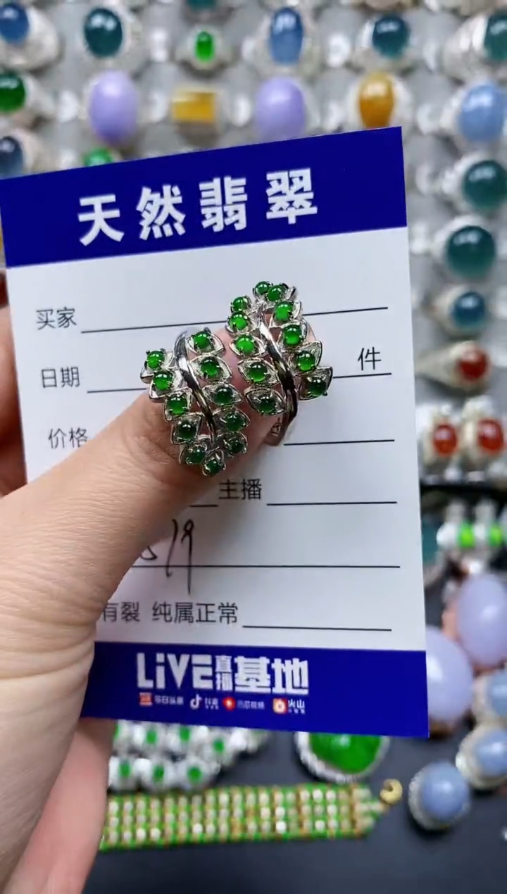 【闪购商品】翡翠戒指银S925镶嵌0579