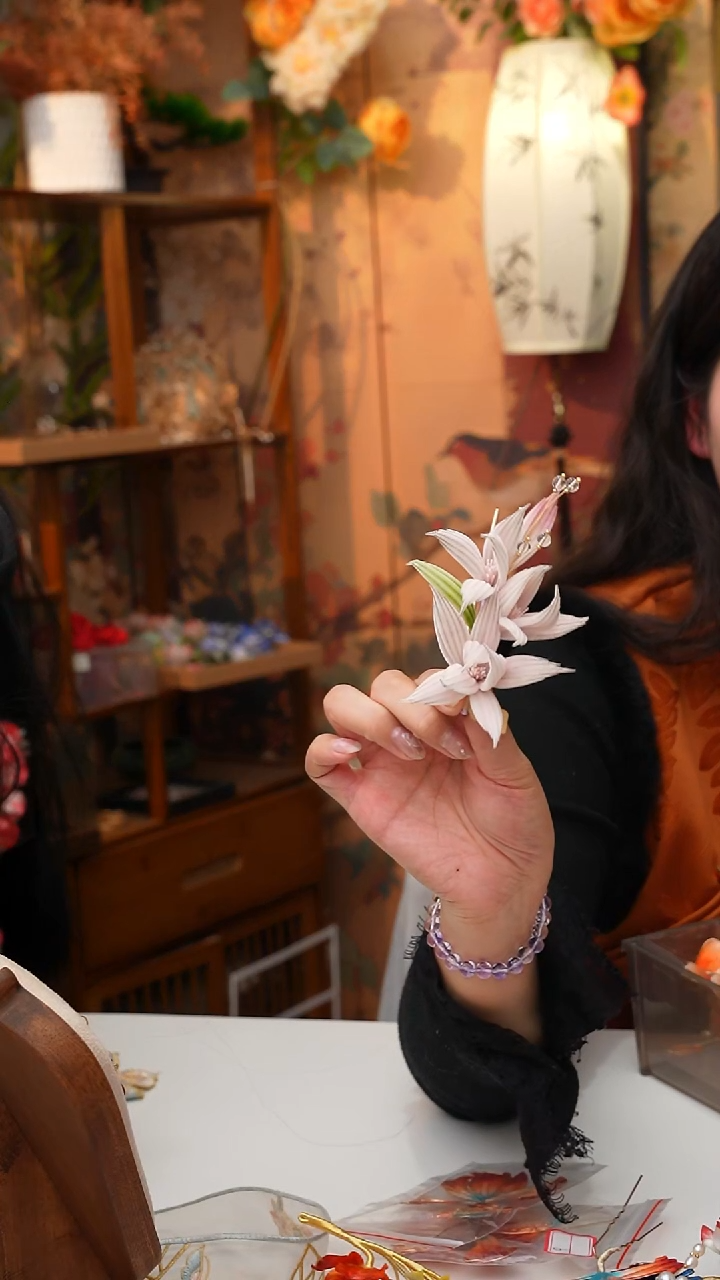 铜合金无锦簪阁绒花