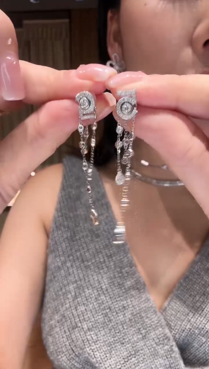 耳饰铂Pt950镶嵌钻石5号