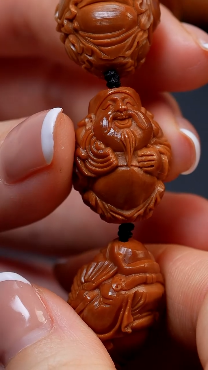 【闪购商品】橄榄核手串八大财神1.8