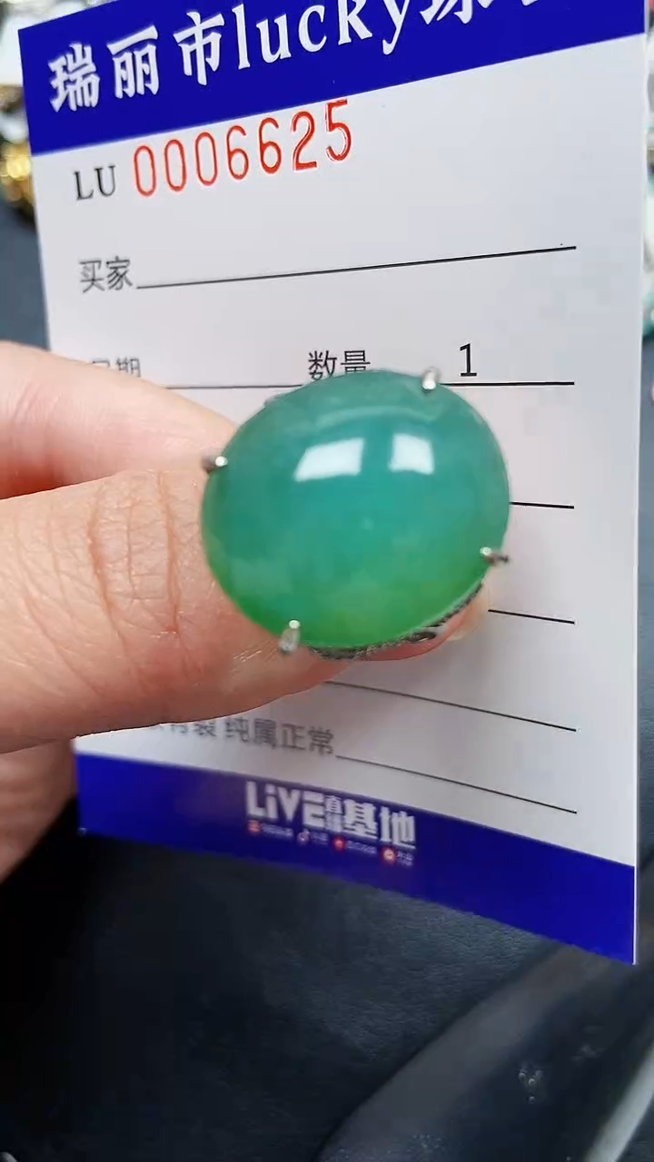 颈饰银S925镶嵌翡翠6625