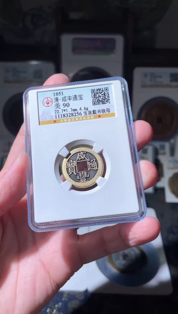 【闪购商品】铜咸丰通宝宝泉戴书铁母90