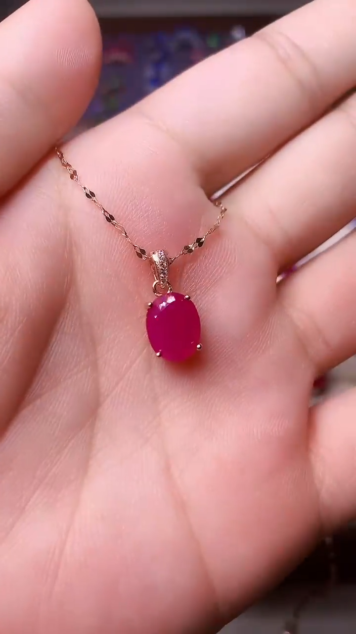 【闪购商品】红宝石颈饰银S925镶嵌000