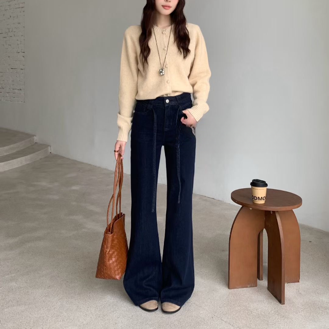 2025文哥工作室女秋季高定时尚设计气质休闲牛仔裤YZ-8011