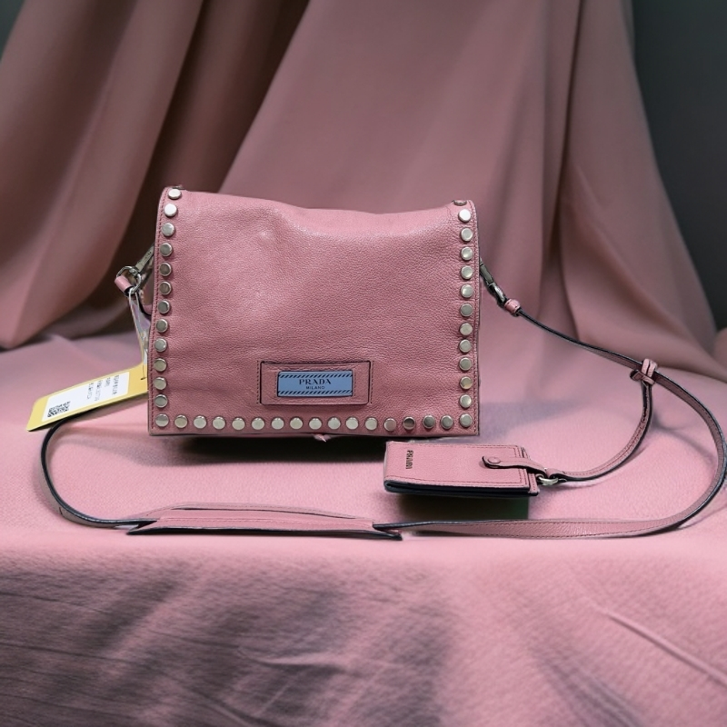 95新 Prada/普拉达   粉色斜挎包  1827 7169 